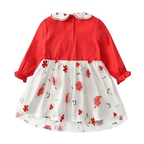 Baby Girl Autumn Princess Dress Long Sleeve Embroidered Dress